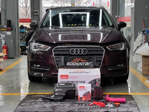 Aktueller Firmenfall über 2017 Audi A3 1.4T aufgerüstet mit EDDY Vortex Carbonfaser-Ansaugbox