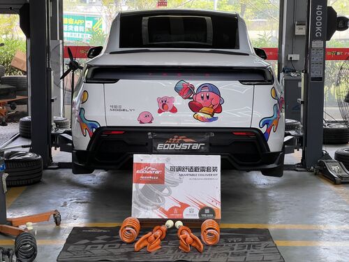 Aktueller Firmenfall über 2025 Tesla Model Y Refreshed Version AWD Upgraded with EDDY Adjustable Comfort Shock Absorber Kit