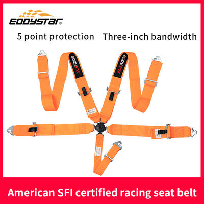 Qualität  EDDYSTAR Nylon Drift Car Racing Seat Belt Orange Color 5 Point Seat Belt usine