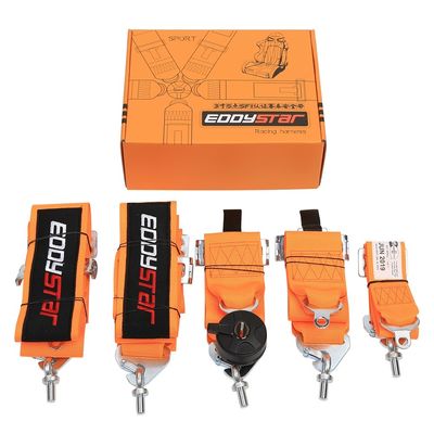 EDDYSTAR Nylon-Drift-Rennfahrzeug-Sicherheitsgurt Orange Farbe 5-Punkte-Sicherheitsgurt